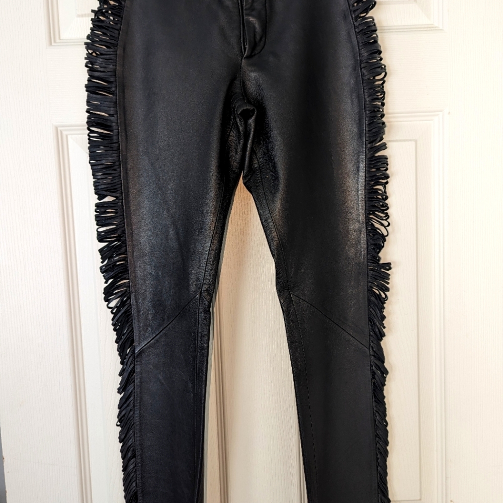 Vintage 90's bebe leather cut out pants